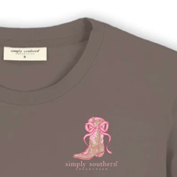 Simply Southern NEW W TAGS Ladies Cowboy Like Me Mocha Long Sleeve Shirt Medium - Picture 5 of 5